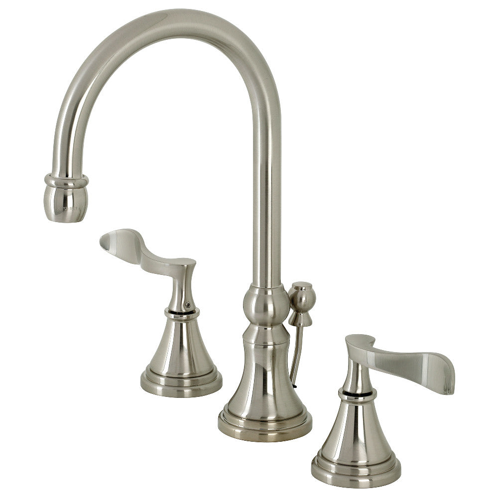 Kingston Brass KS2988CFL Century Widespread Bathroom Faucet with Brass Pop-Up, Brushed Nickel - BNGBath